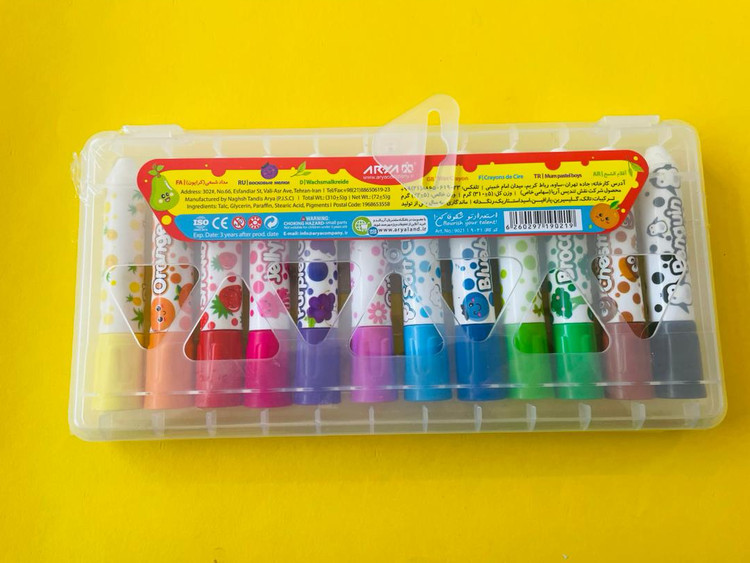 ژل کرایون (مداد شمعی) آریا 12 رنگ